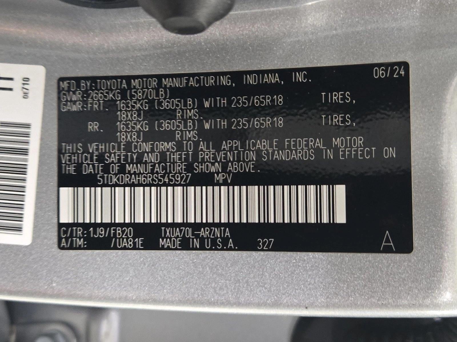 2024 Toyota Highlander LE FWD (Natl)