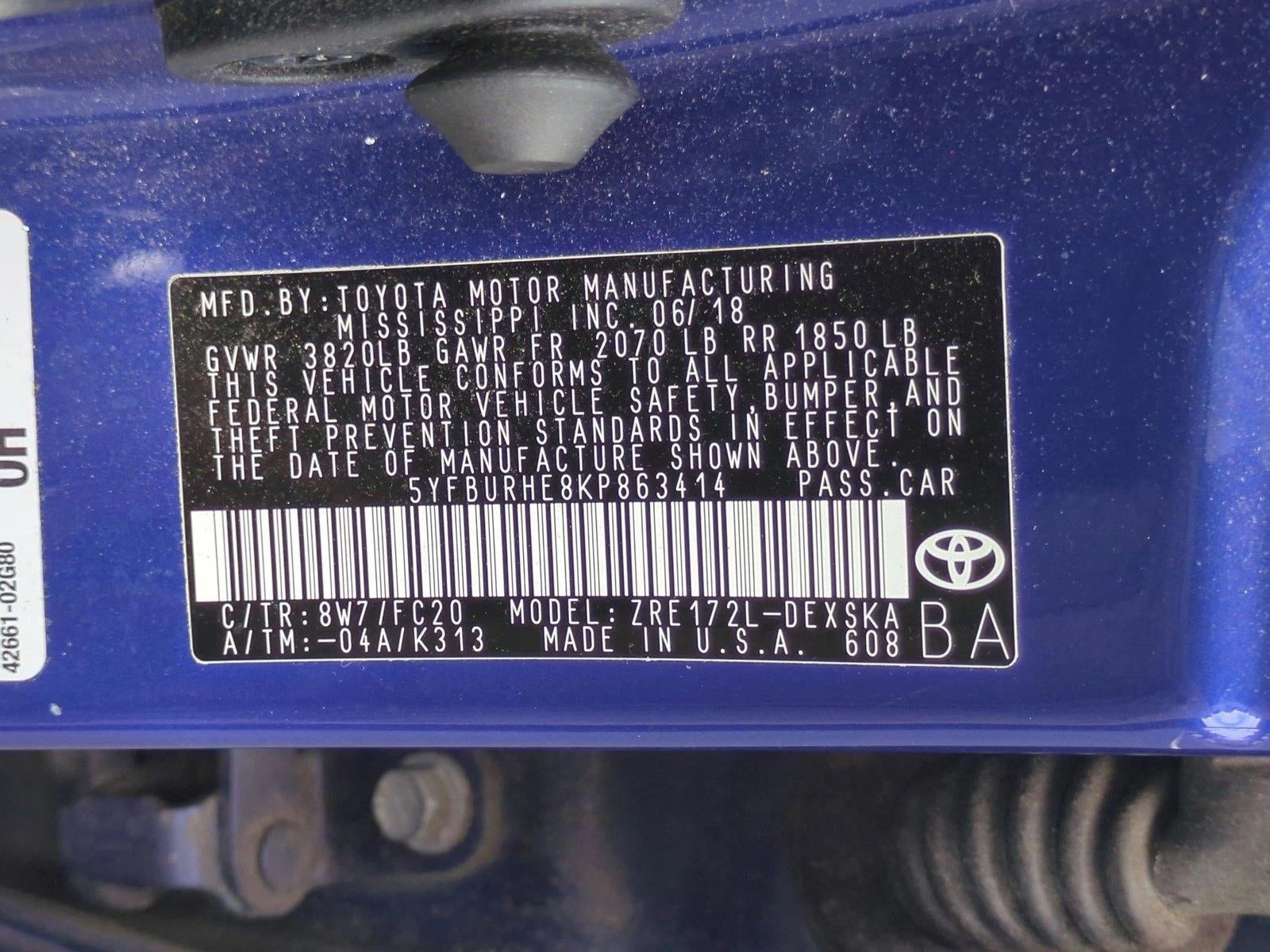 2019 Toyota Corolla SE CVT (Natl)