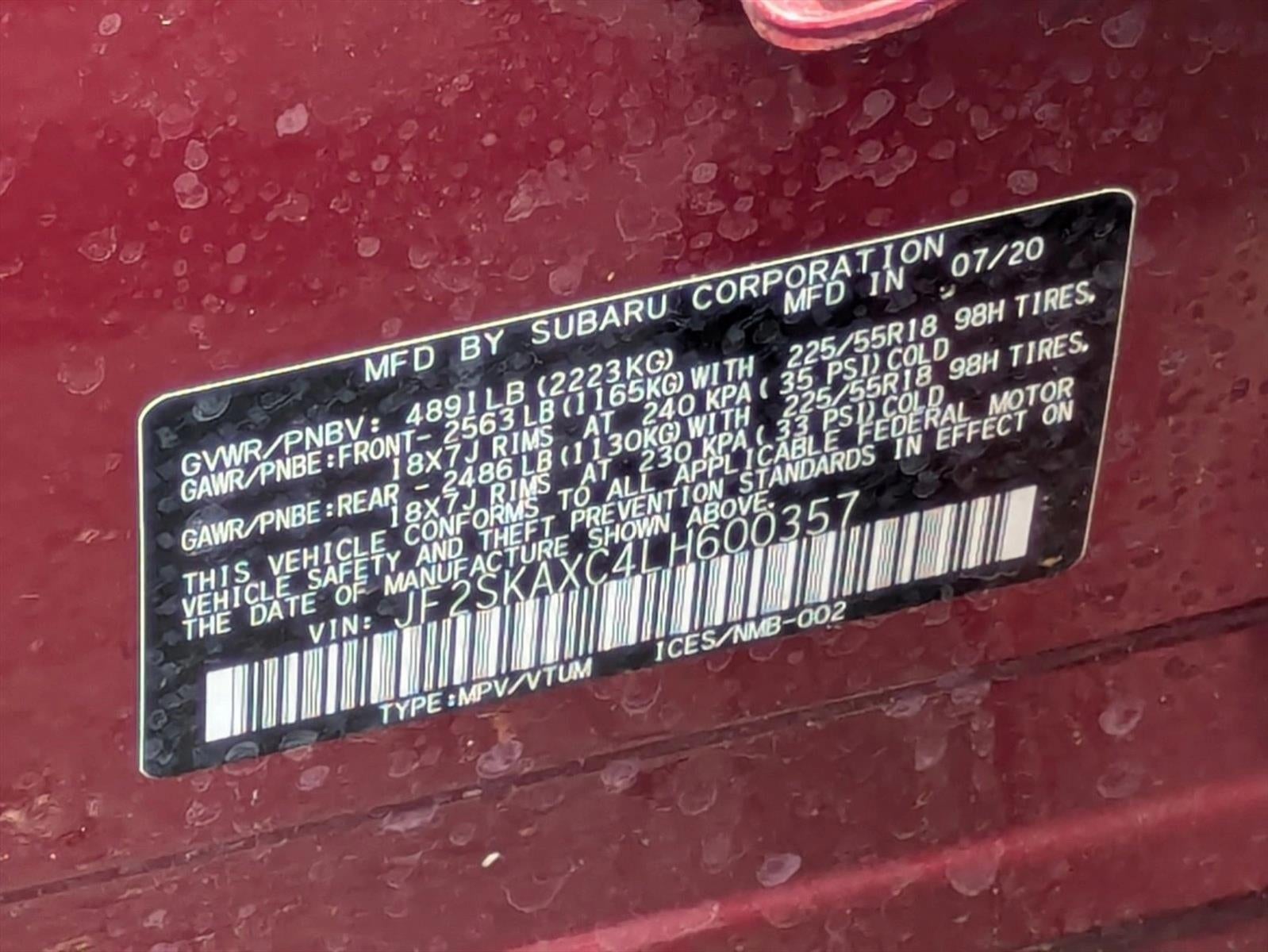 2020 Subaru Forester Touring CVT