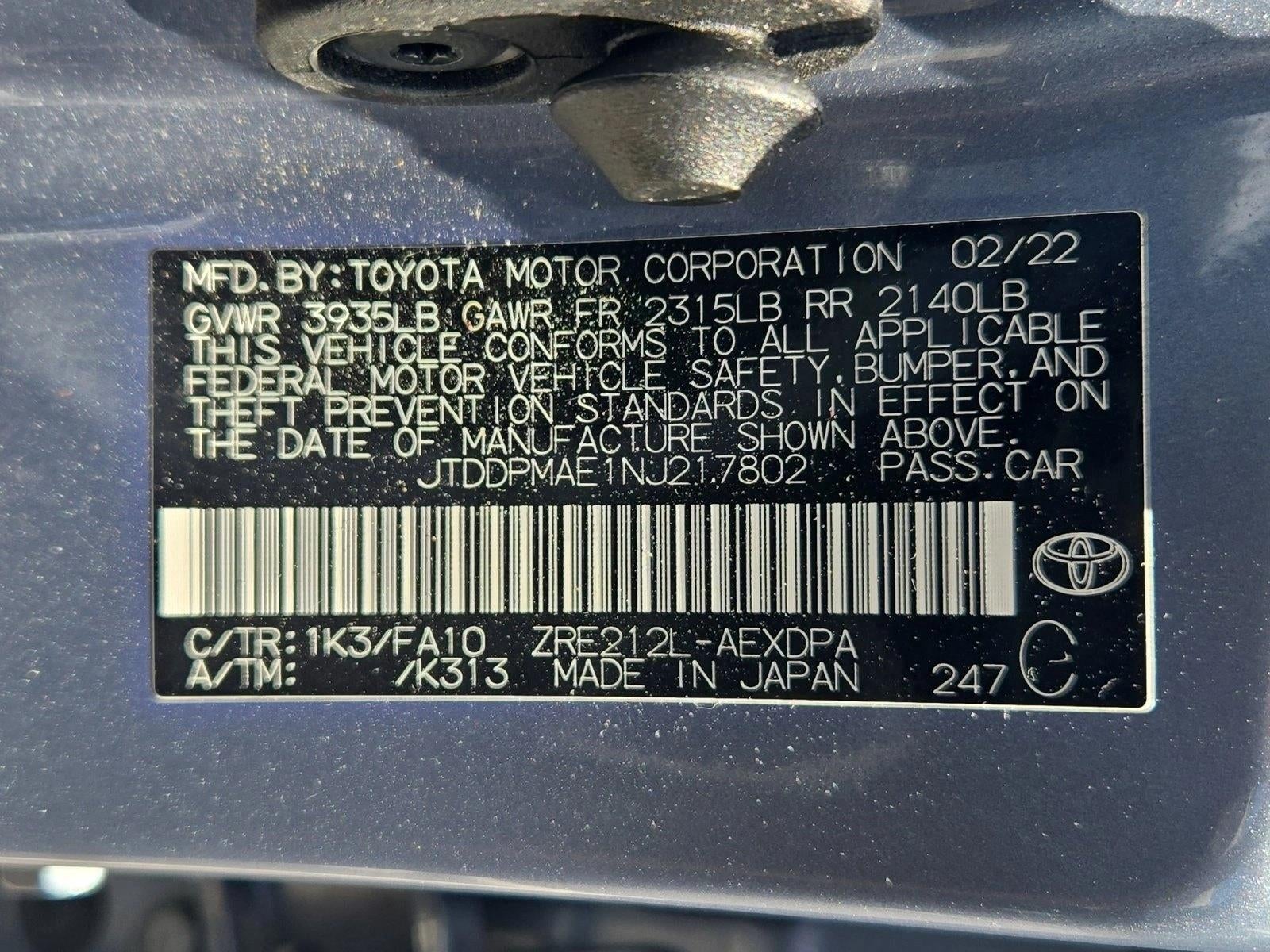 2022 Toyota Corolla L CVT (Natl)