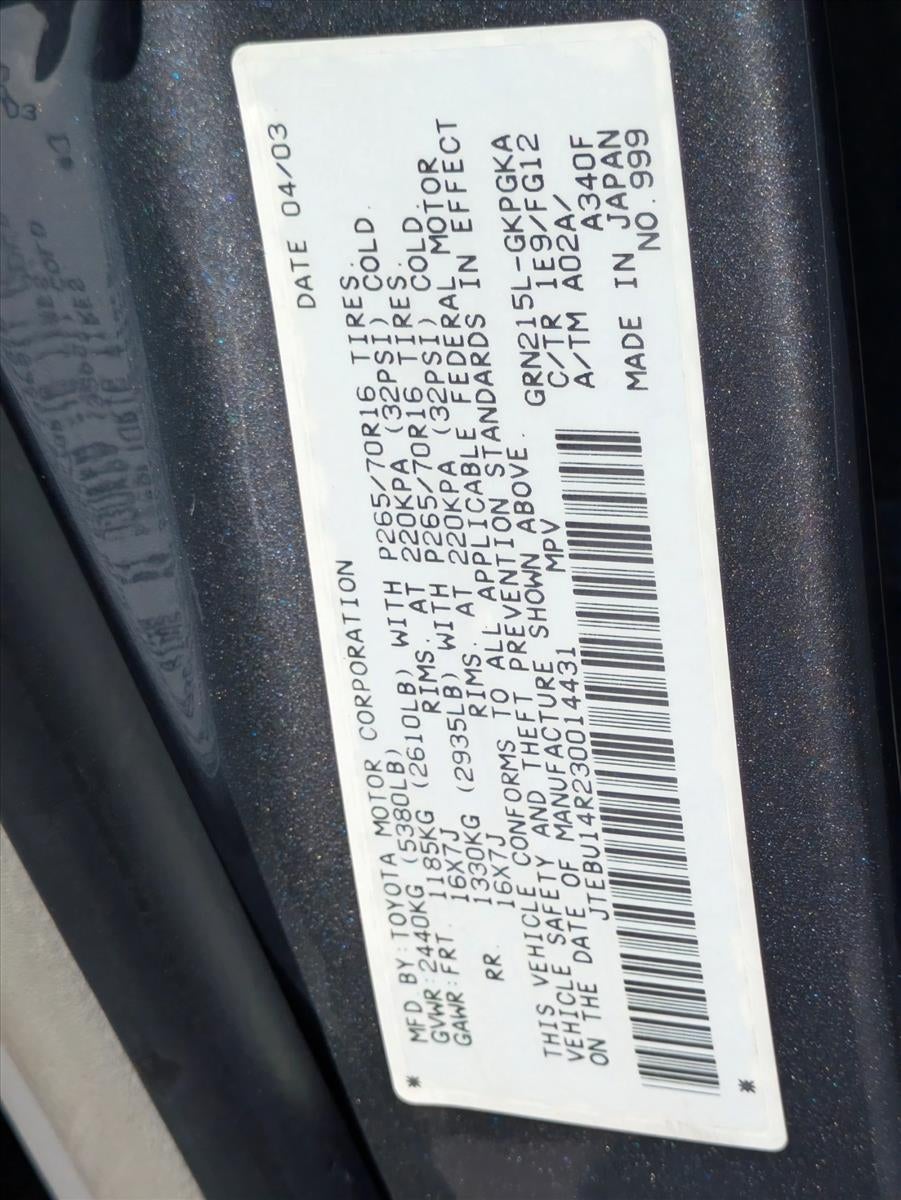 2003 Toyota 4Runner SR5