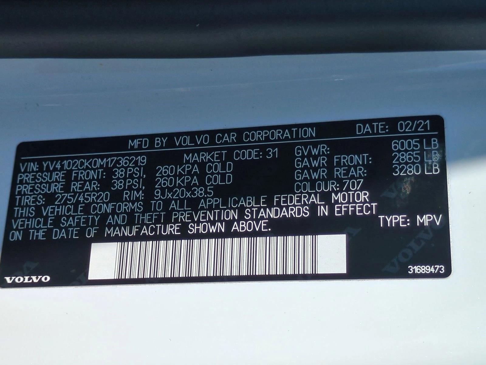 2021 Volvo XC90 T5 FWD Momentum 7P