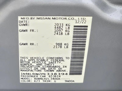 2023 Nissan Altima 2.5 SV AWD Sedan