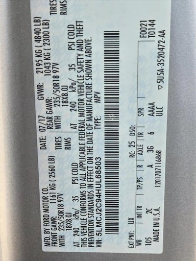 2017 Lincoln MKC Select FWD