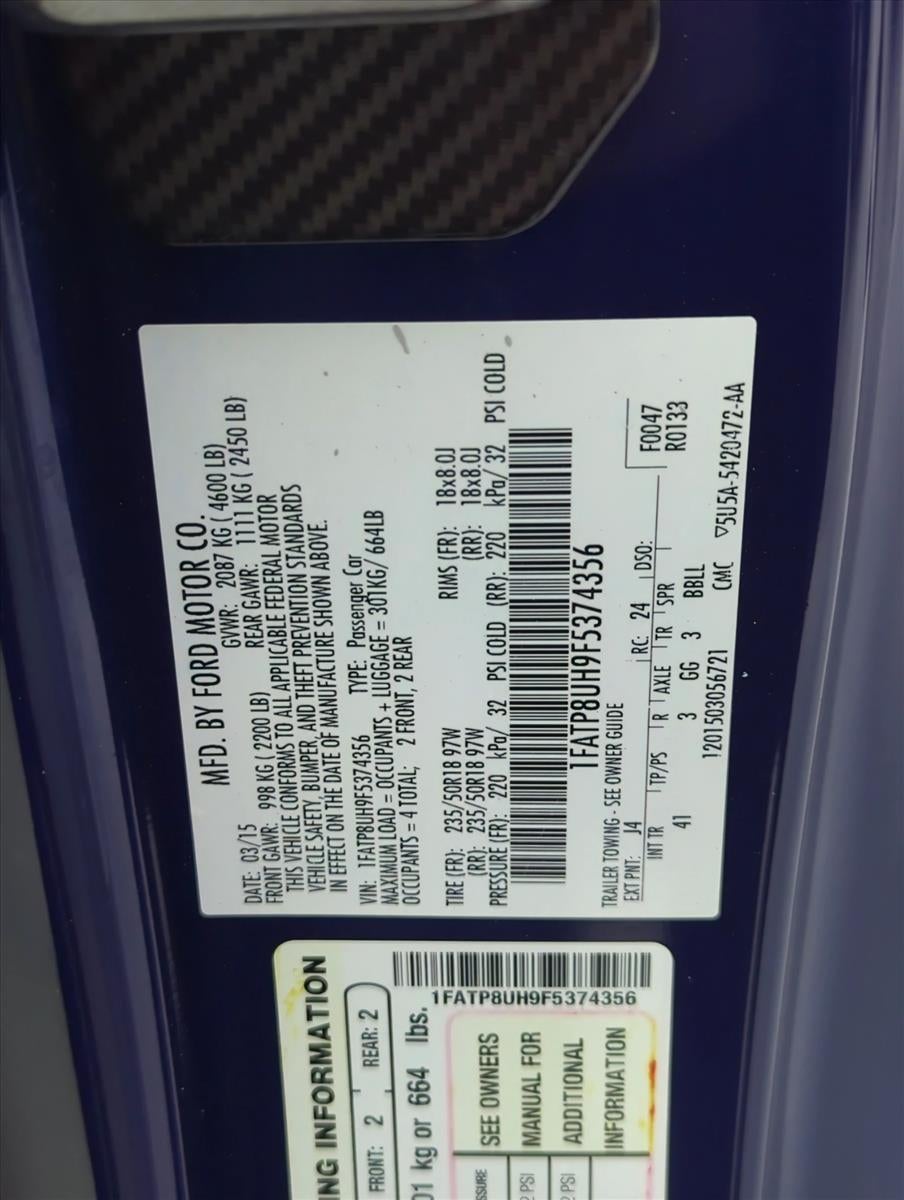 2015 Ford Mustang 2dr Conv EcoBoost Premium