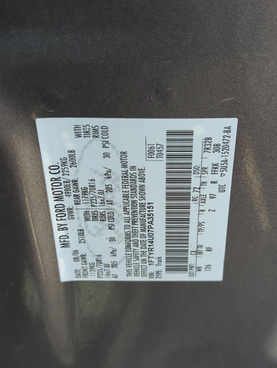 2007 Ford Ranger 2WD SuperCab 2dr 6 Ft Box XL