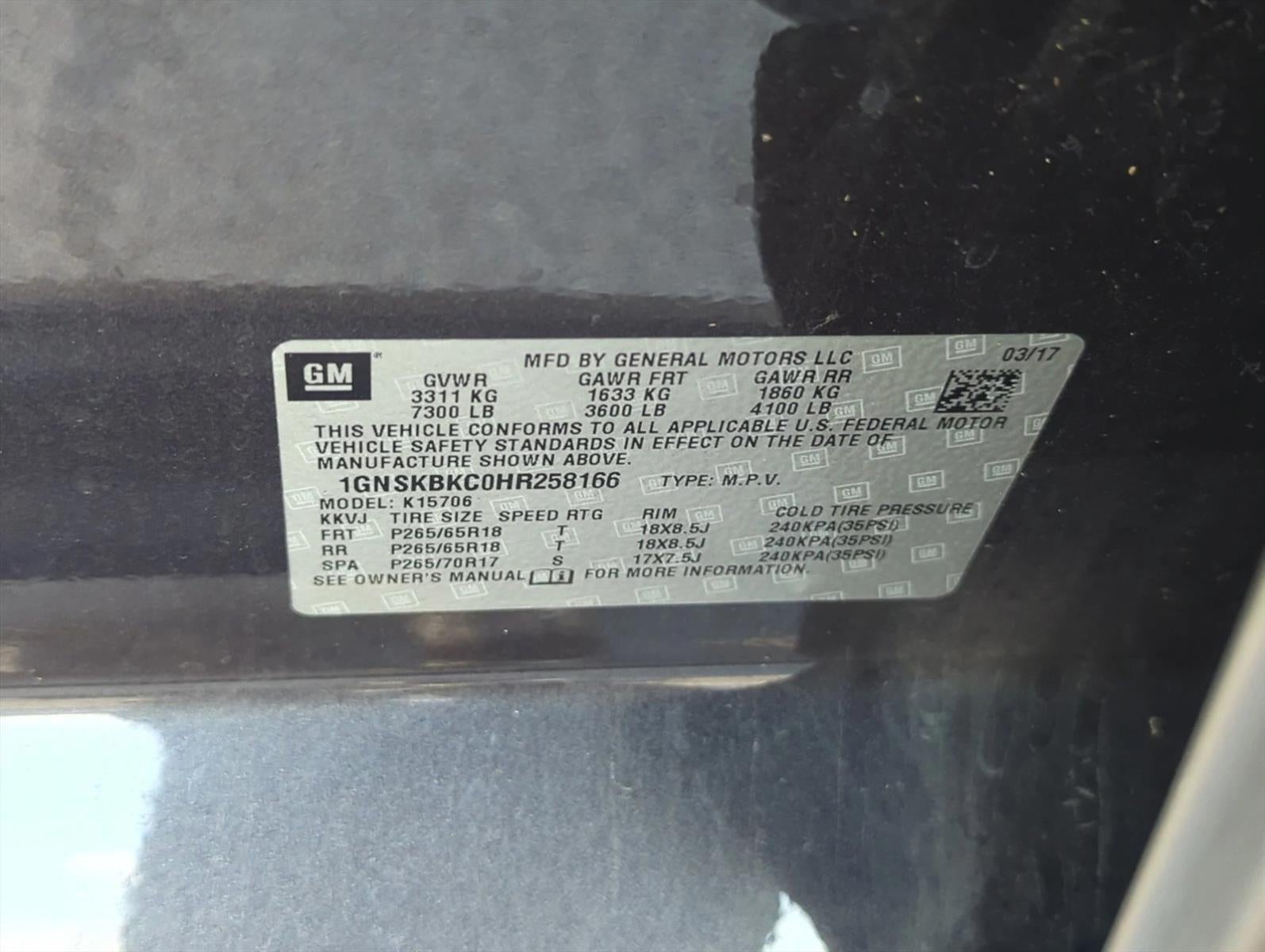2017 Chevrolet Tahoe 4WD LT