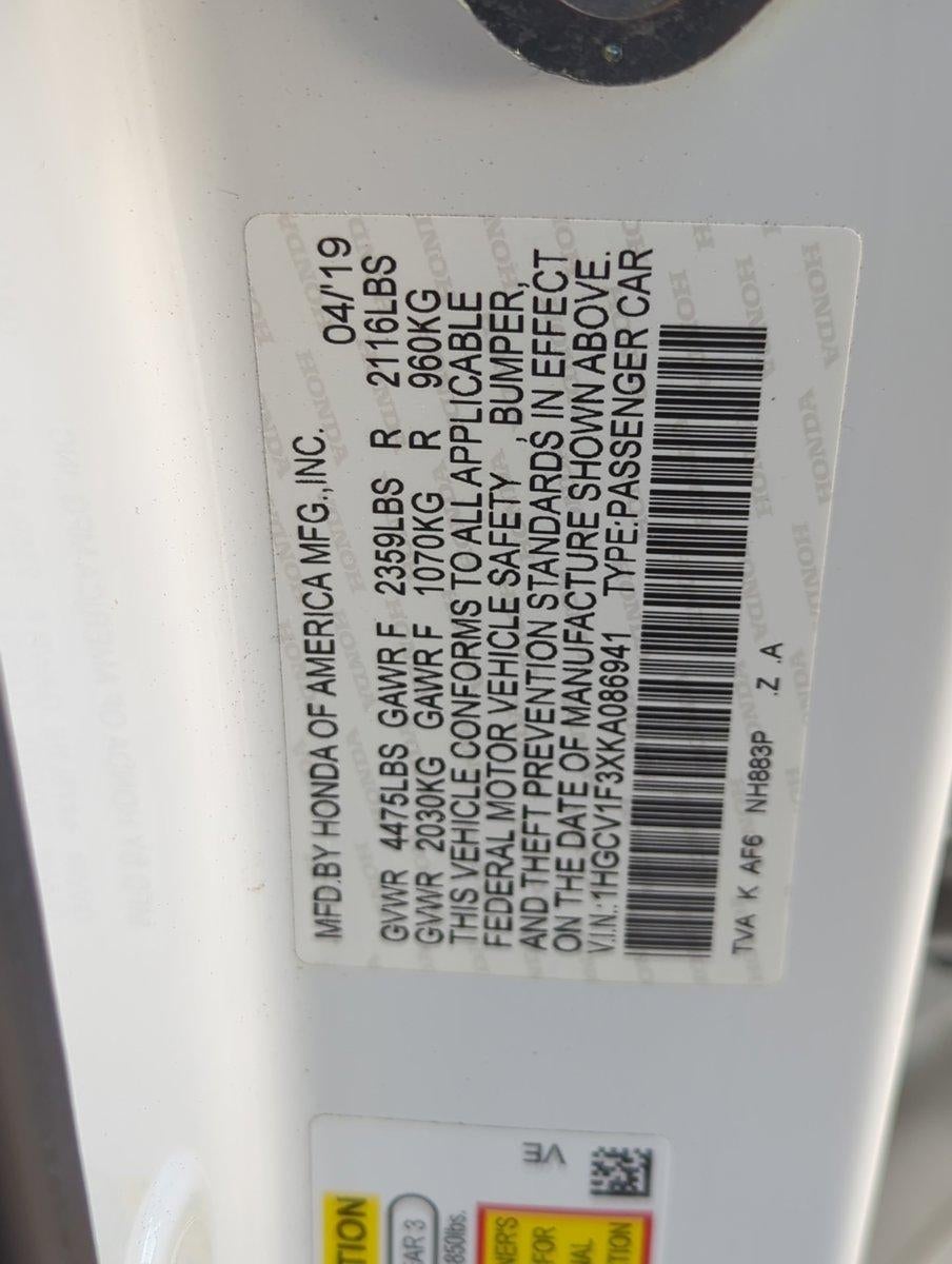 2019 Honda Accord Sedan Sport 1.5T CVT