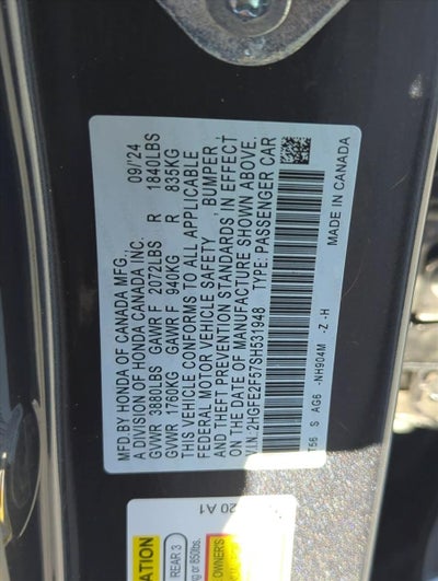 2025 Honda Civic Sedan Sport CVT