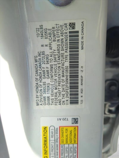 2022 Honda Civic Sedan Sport CVT
