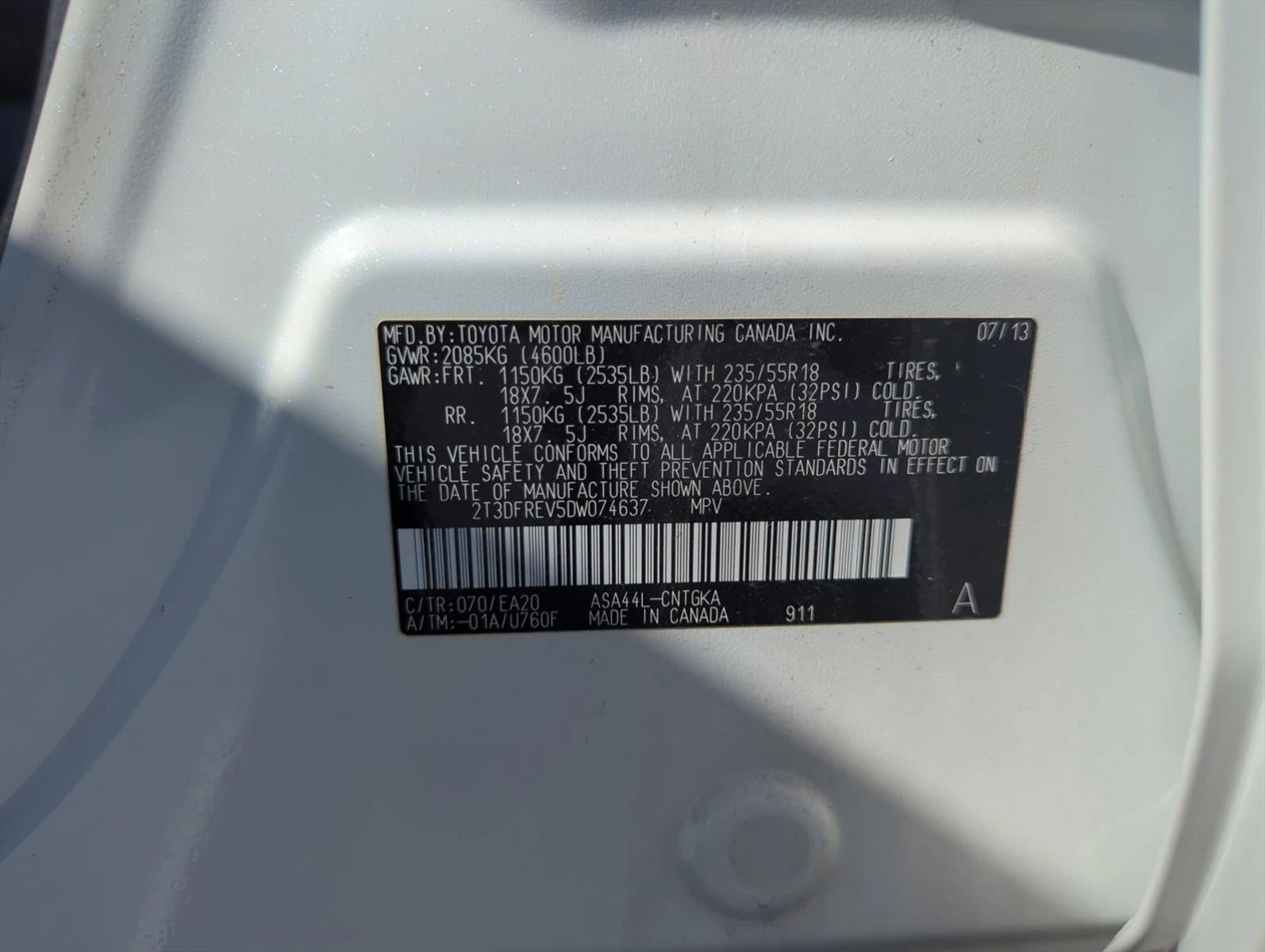 2013 Toyota RAV4 AWD 4dr Limited (Natl)