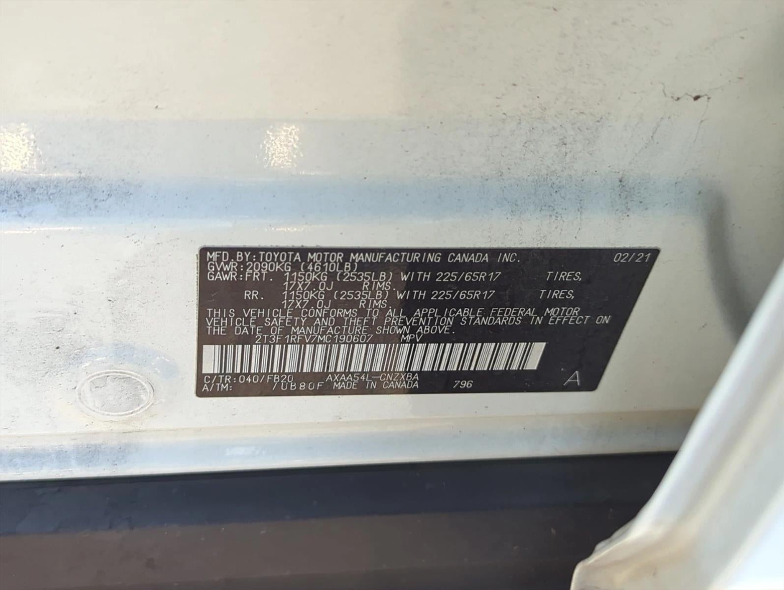 2021 Toyota RAV4 LE AWD (Natl)
