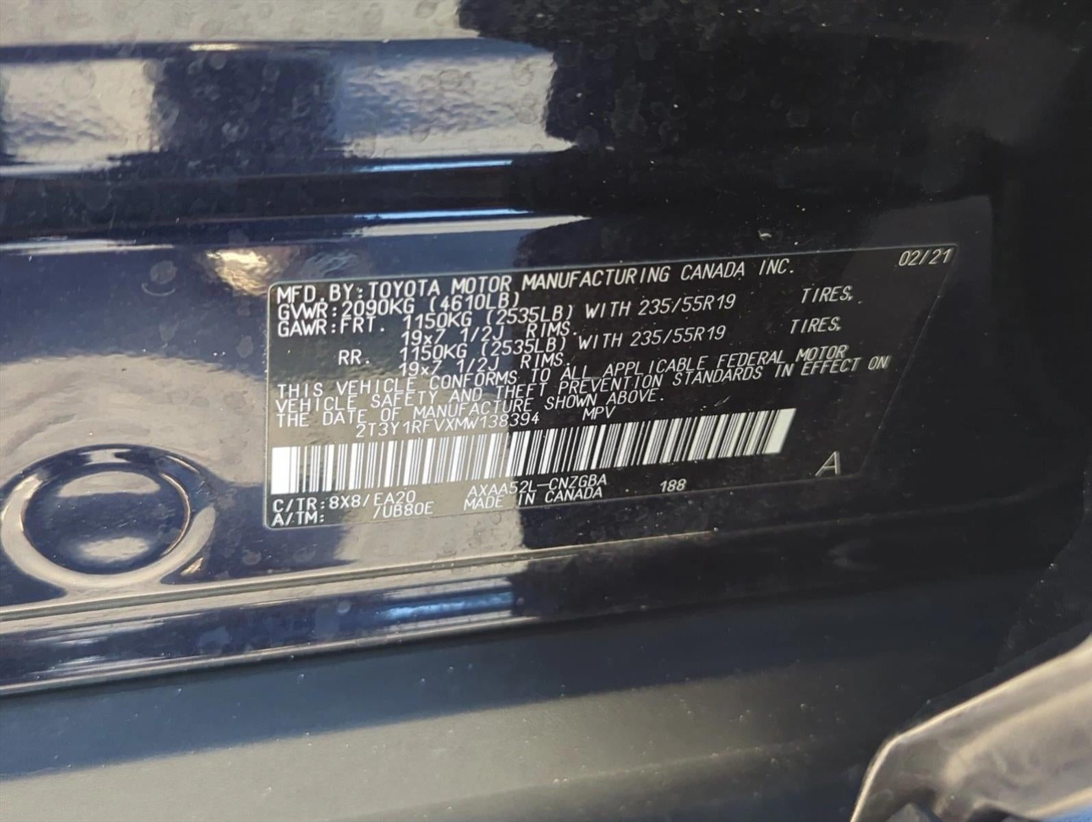 2021 Toyota RAV4 Limited FWD (Natl)