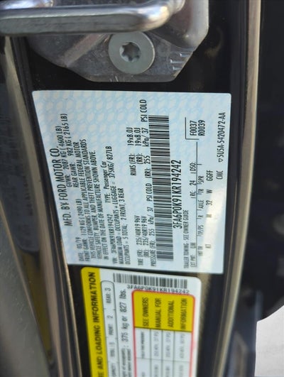 2019 Ford Fusion Titanium FWD