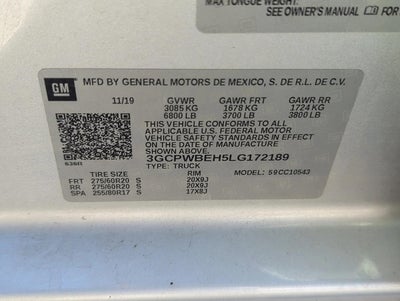 2020 Chevrolet Silverado 1500 Crew Cab Short Box 2-Wheel Drive Custom