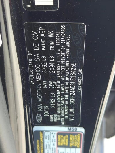 2020 Kia Forte FE IVT