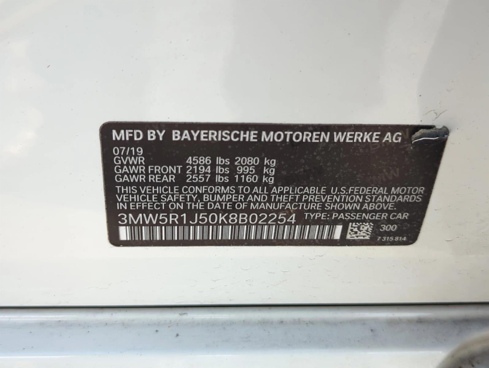 2019 BMW 330i Sedan North America