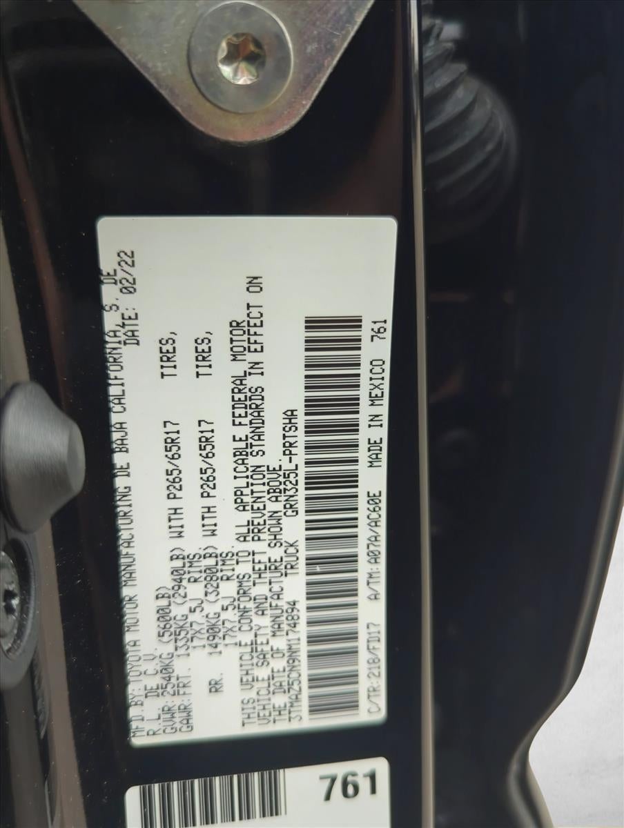 2022 Toyota Tacoma 2WD 2WD TRD Sport Double Cab 5' Bed V6 AT (Natl)