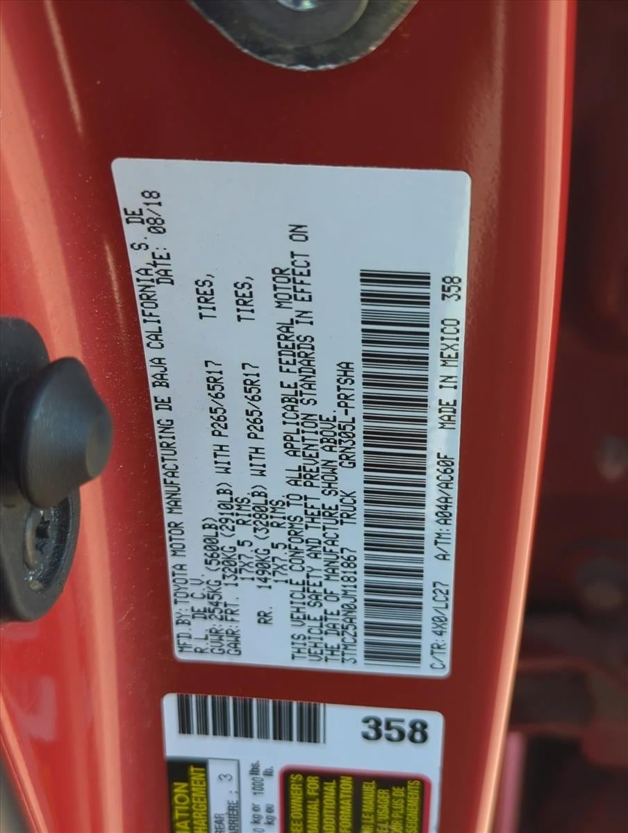 2018 Toyota Tacoma TRD Sport Double Cab 5' Bed V6 4x4 AT (Natl)