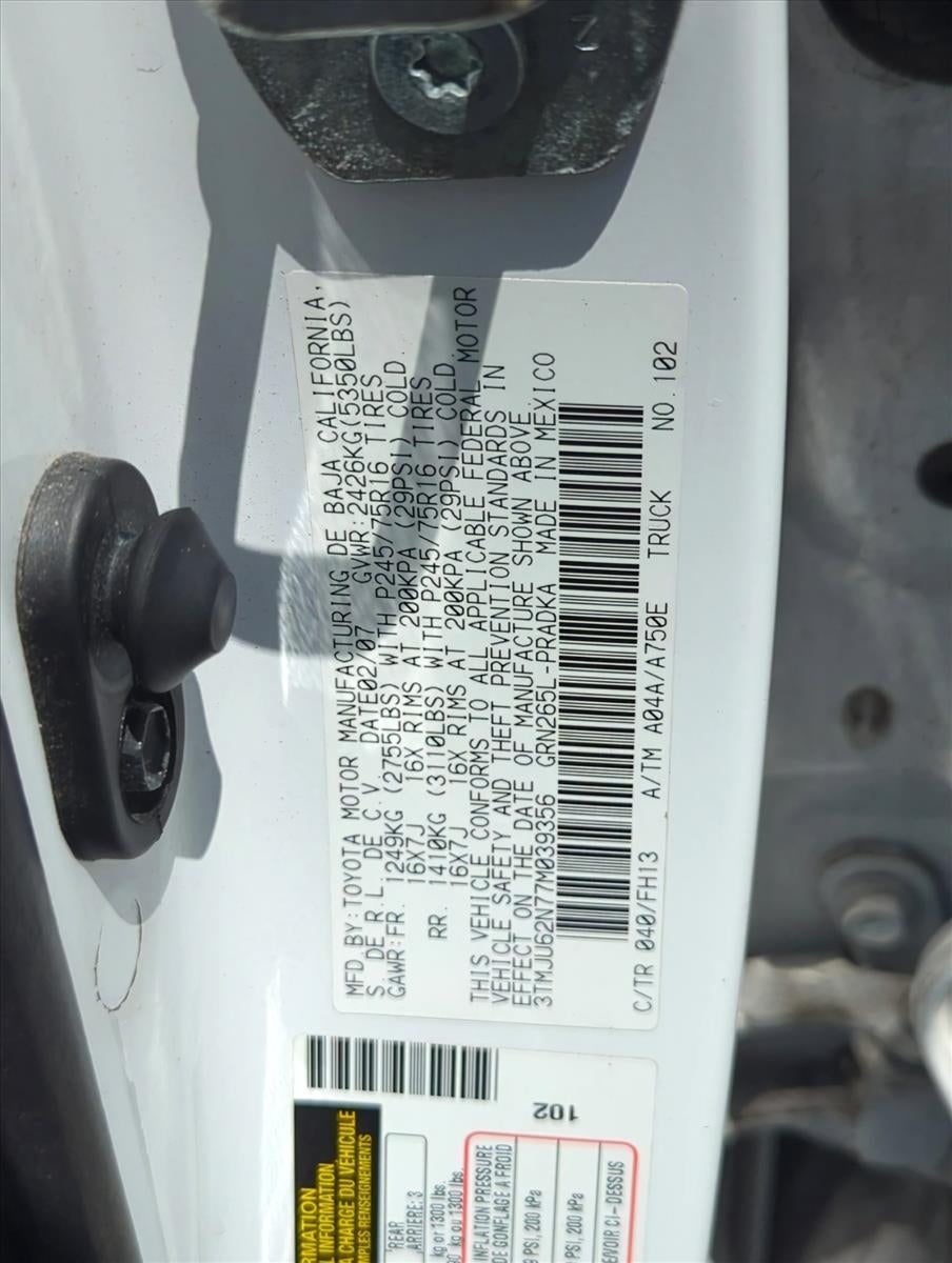 2007 Toyota Tacoma 2WD Double Cab Short Bed V6 Automatic PreRunner (Natl)