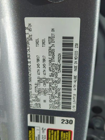 2024 Toyota Tacoma 2WD 2WD SR5 Double Cab 5' Bed AT (Natl)