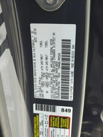 2024 Toyota Tacoma 2WD 2WD SR5 Double Cab 5' Bed AT (Natl)