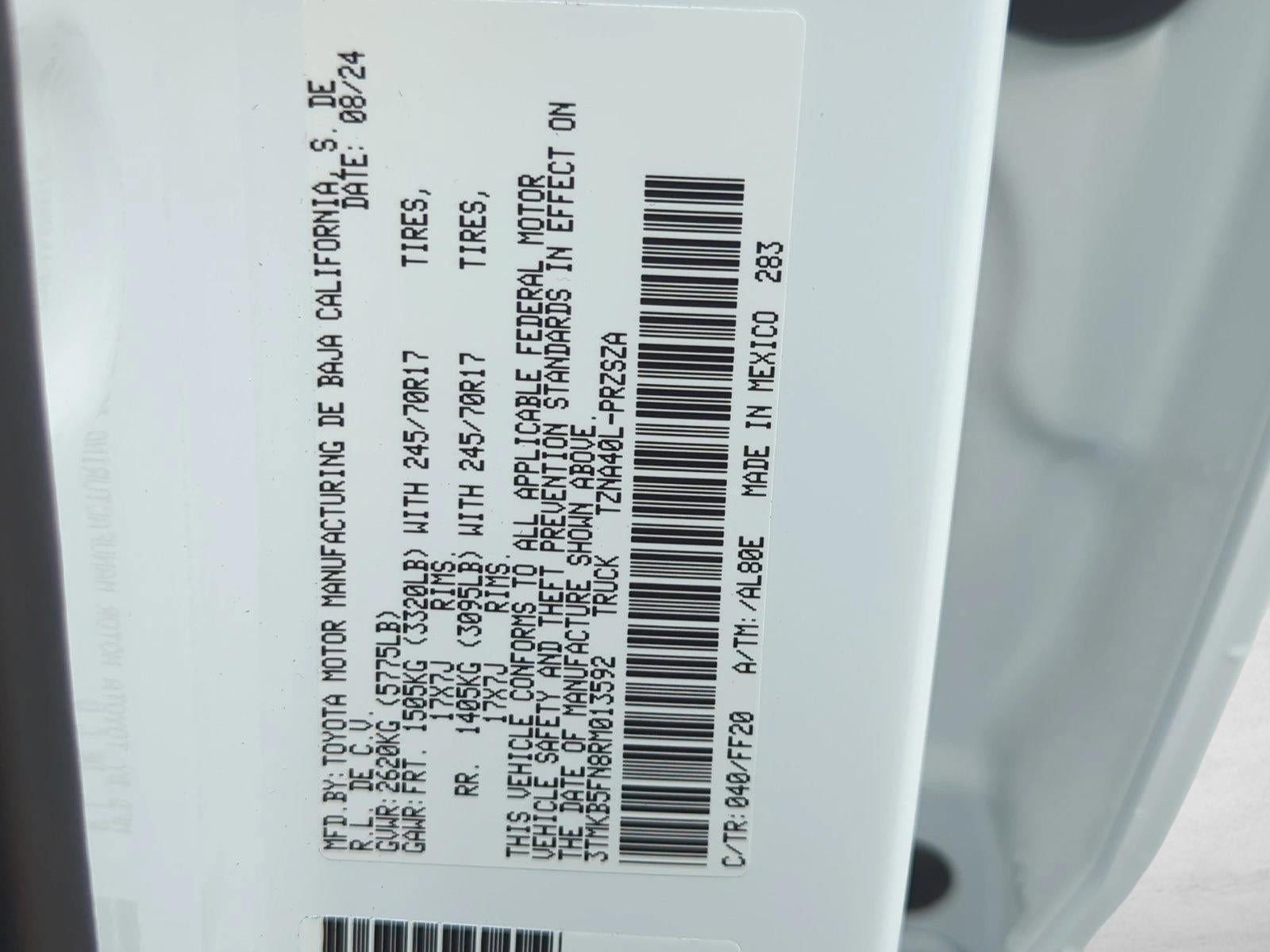 2024 Toyota Tacoma 2WD 2WD SR5 Double Cab 5' Bed AT (Natl)