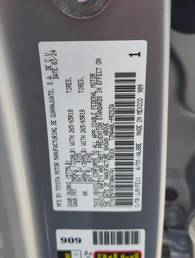 2024 Toyota Tacoma 2WD 2WD TRD Sport Double Cab 5' Bed AT (Natl)