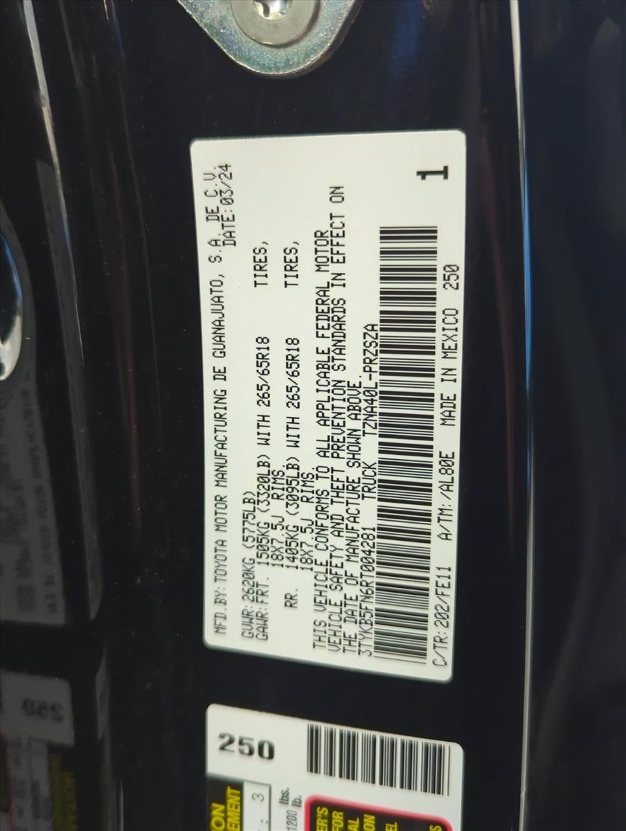 2024 Toyota Tacoma 2WD 2WD TRD Sport Double Cab 5' Bed AT (Natl)