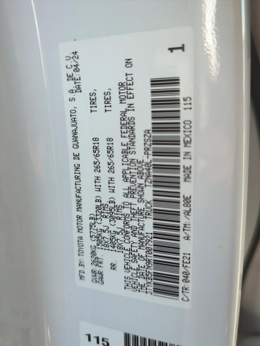 2024 Toyota Tacoma 2WD 2WD TRD Sport Double Cab 5' Bed AT (Natl)