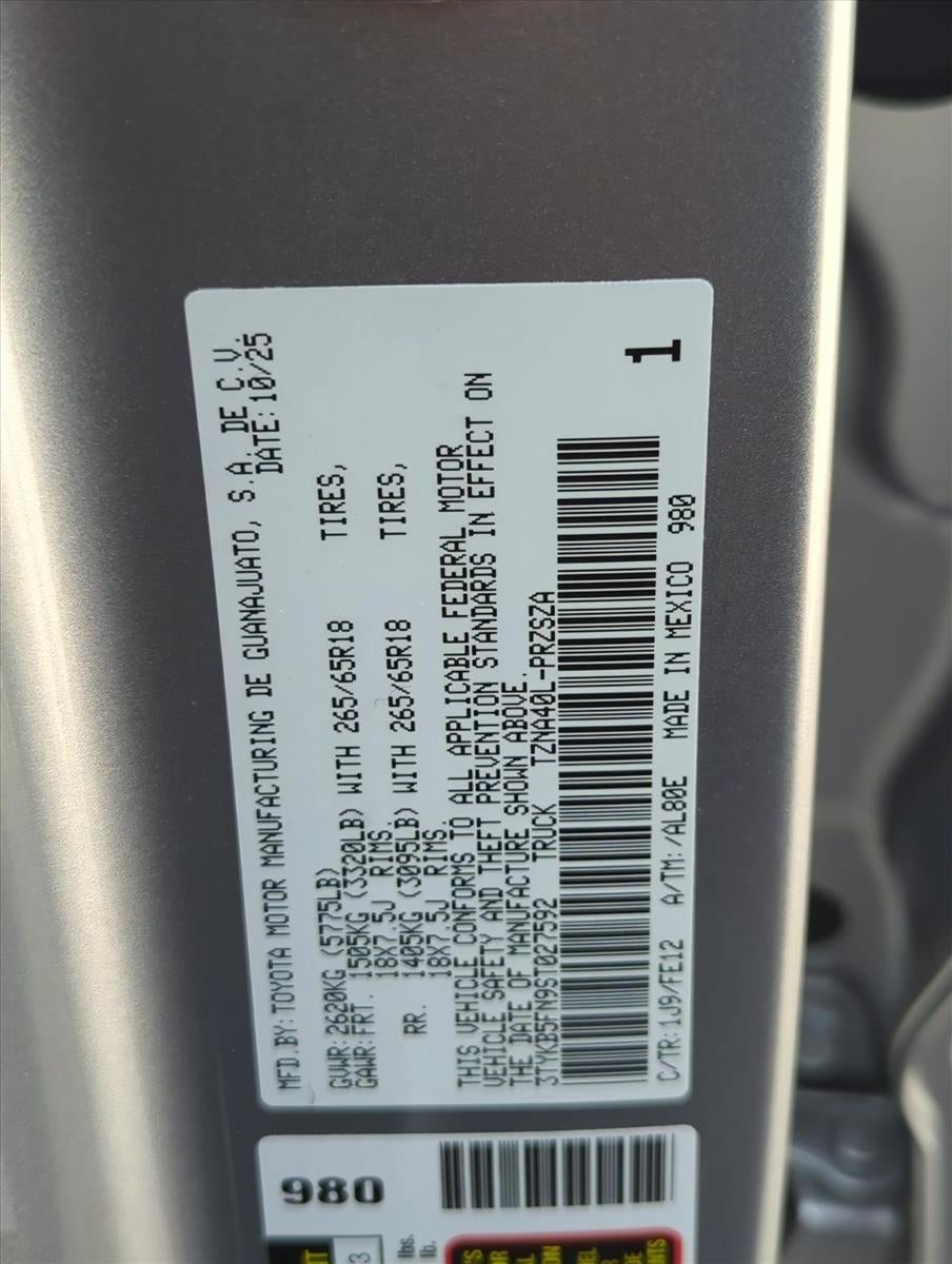 2025 Toyota Tacoma 2WD 2WD TRD Sport Double Cab 5' Bed AT (Natl)