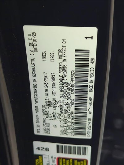 2025 Toyota Tacoma 4WD 4WD SR5 Double Cab 5' Bed AT (GS)