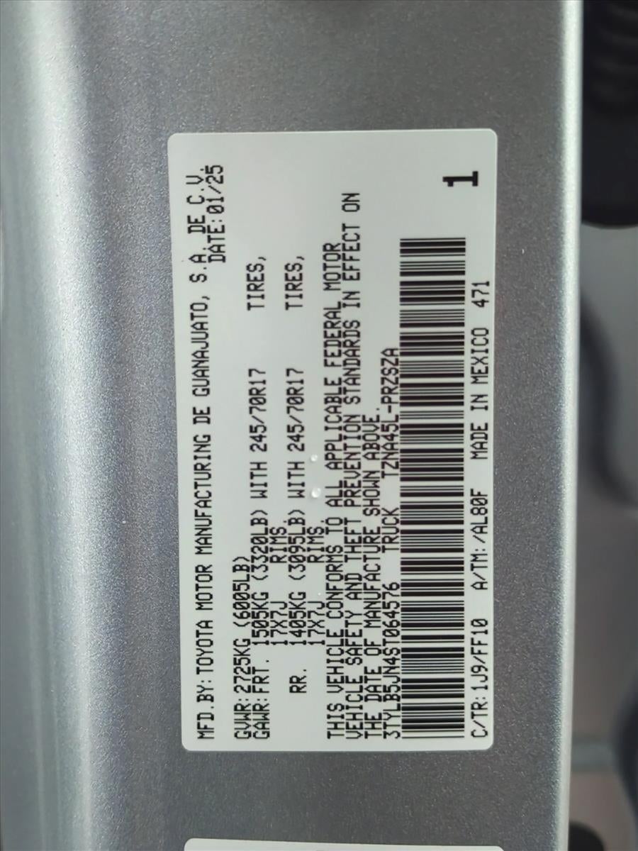 2025 Toyota Tacoma 4WD 4WD SR5 Double Cab 5' Bed AT (GS)