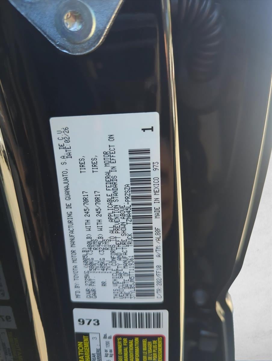 2026 Toyota Tacoma 4WD 4WD SR5 Double Cab 6' Bed AT (Natl)