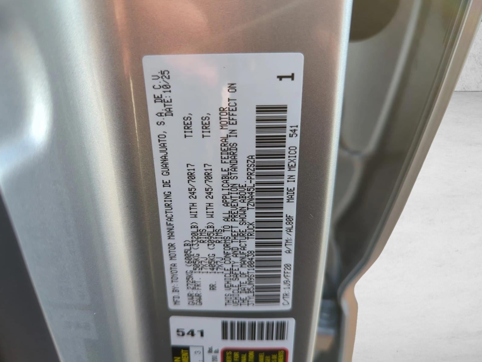 2025 Toyota Tacoma 4WD 4WD SR5 Double Cab 5' Bed AT (GS)