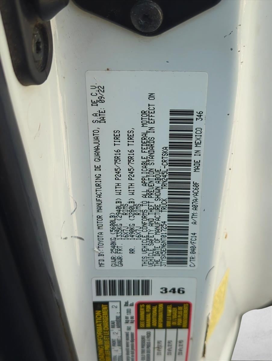 2022 Toyota Tacoma 4WD 4WD SR5 Access Cab 6' Bed I4 AT (Natl)