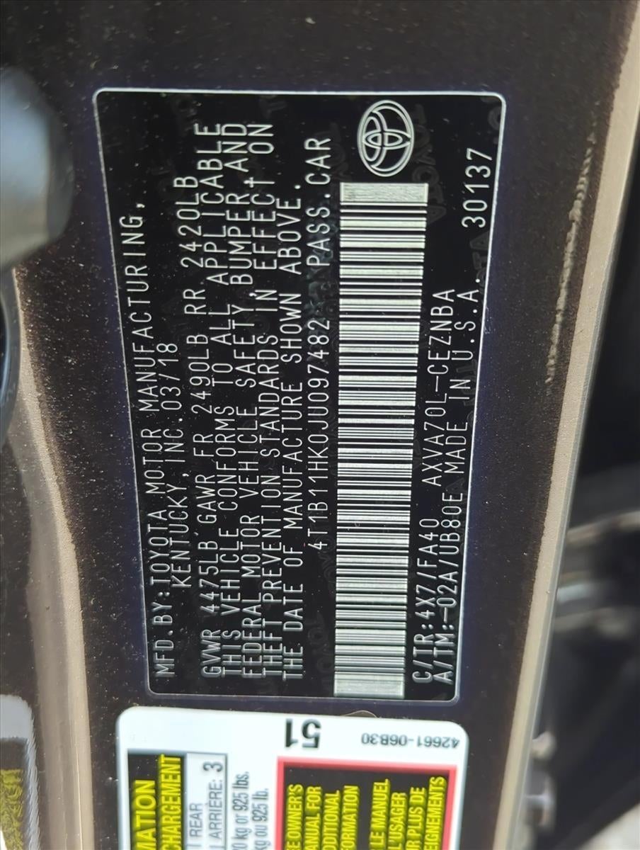 2018 Toyota Camry LE Auto (SE)