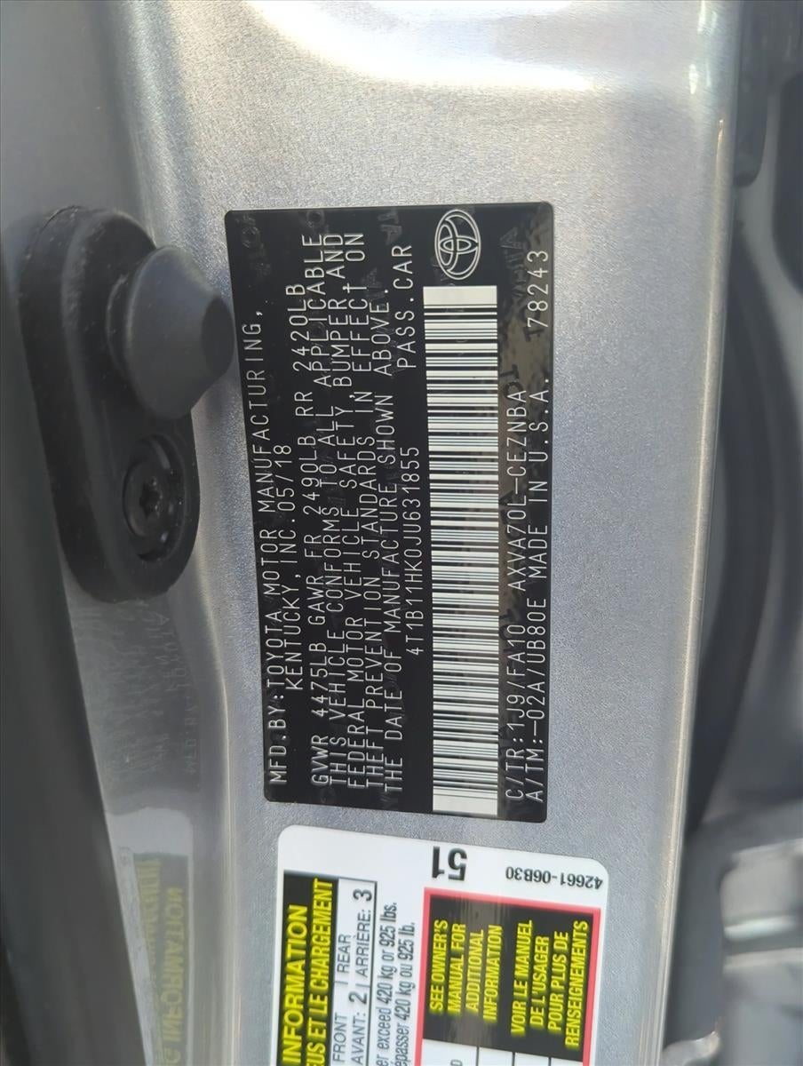 2018 Toyota Camry LE Auto (SE)