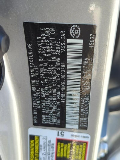 2018 Toyota Camry LE Auto (SE)