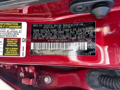2018 Toyota Camry XLE Auto (SE)
