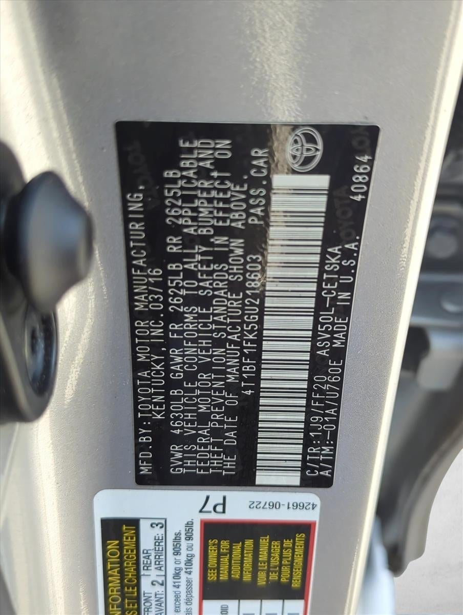 2016 Toyota Camry 4dr Sdn I4 Auto SE (SE)