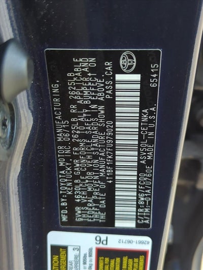 2015 Toyota Camry 4dr Sdn I4 Auto LE (SE)