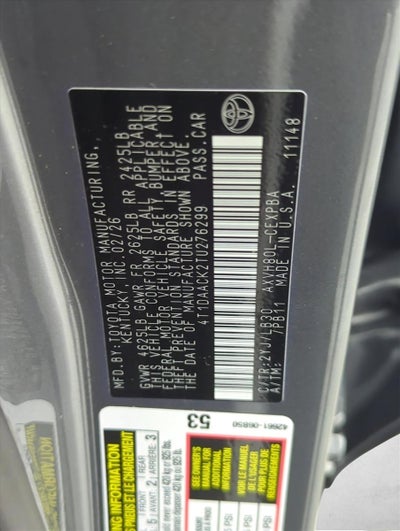 2026 Toyota Camry XSE (Natl)
