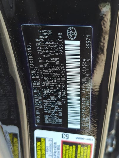 2025 Toyota Camry SE (Natl)
