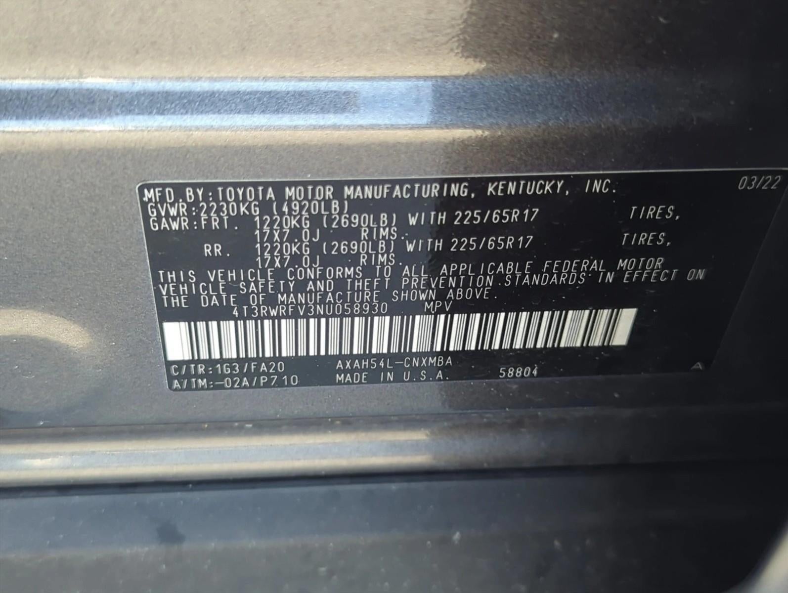 2022 Toyota RAV4 Hybrid XLE AWD (Natl)