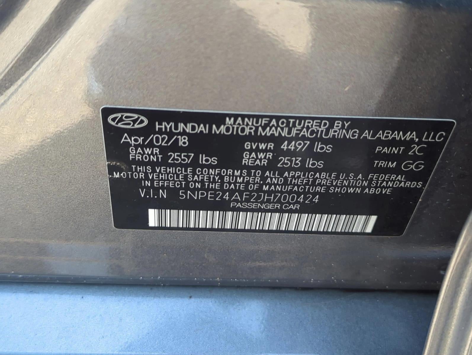 2018 Hyundai SONATA SE 2.4L