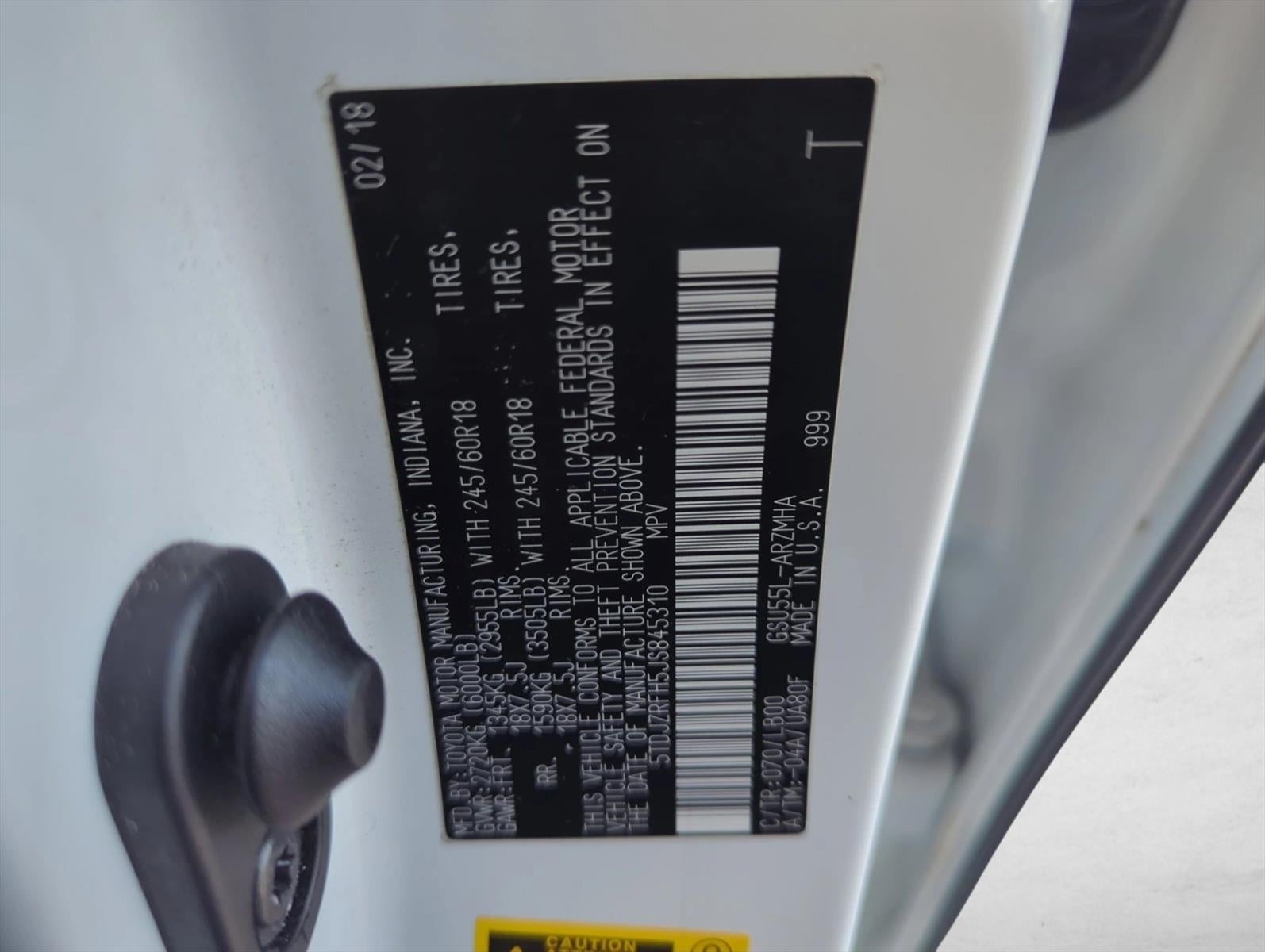 2018 Toyota Highlander XLE V6 AWD (Natl)