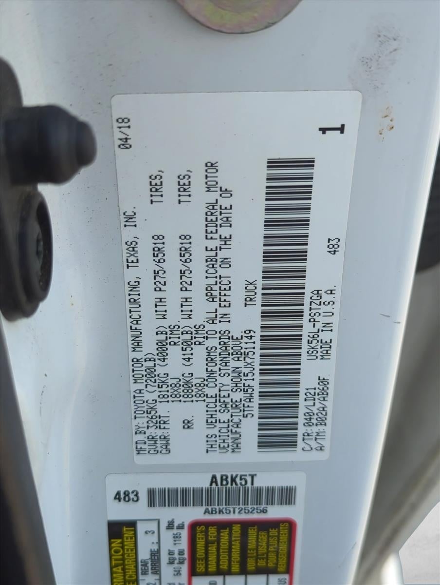 2018 Toyota Tundra 4WD 4WD 1794 Edition CrewMax 5.5' Bed 5.7L FFV (Natl)