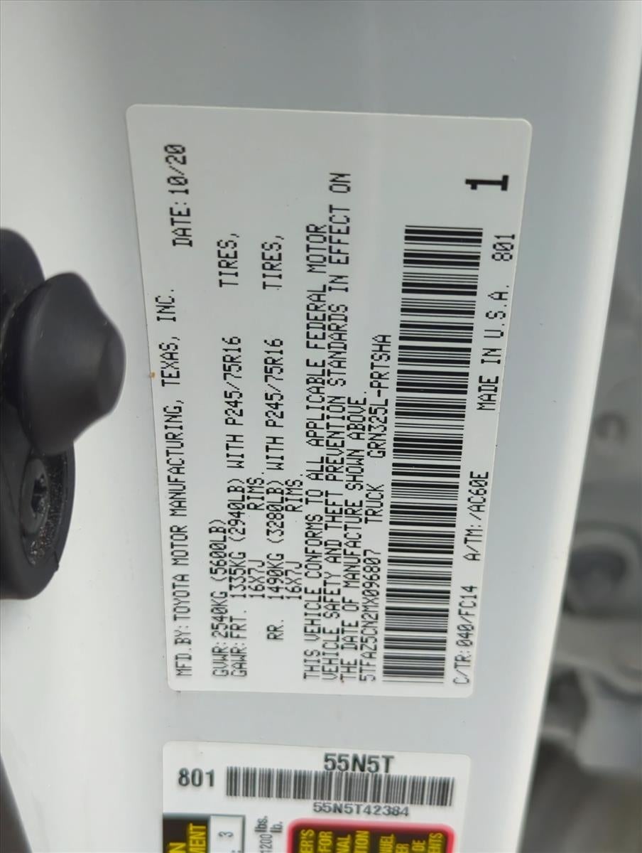 2021 Toyota Tacoma 2WD 2WD SR5 Double Cab 5' Bed V6 AT (GS)