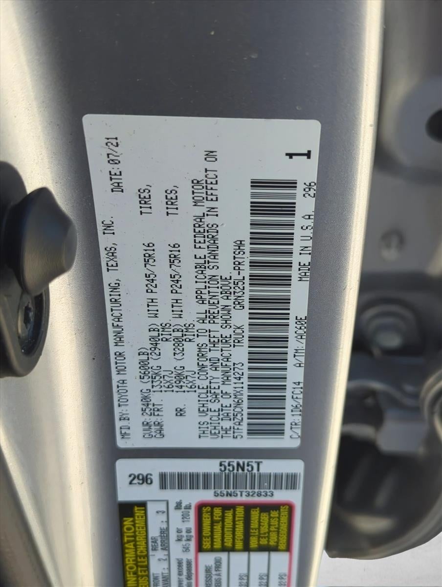 2021 Toyota Tacoma 2WD 2WD SR5 Double Cab 5' Bed V6 AT (GS)